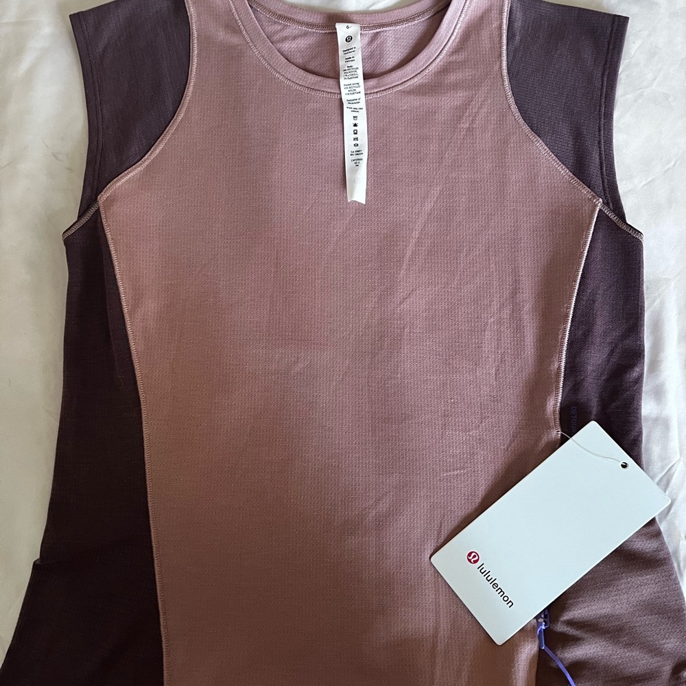 LULULEMON Cap Sleeve Hiking Tank. NWT. Brown tank and purple. LULULEMON